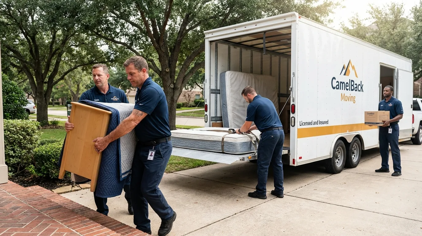 Crew loading residential truck for cross-state move from Barrow, AK